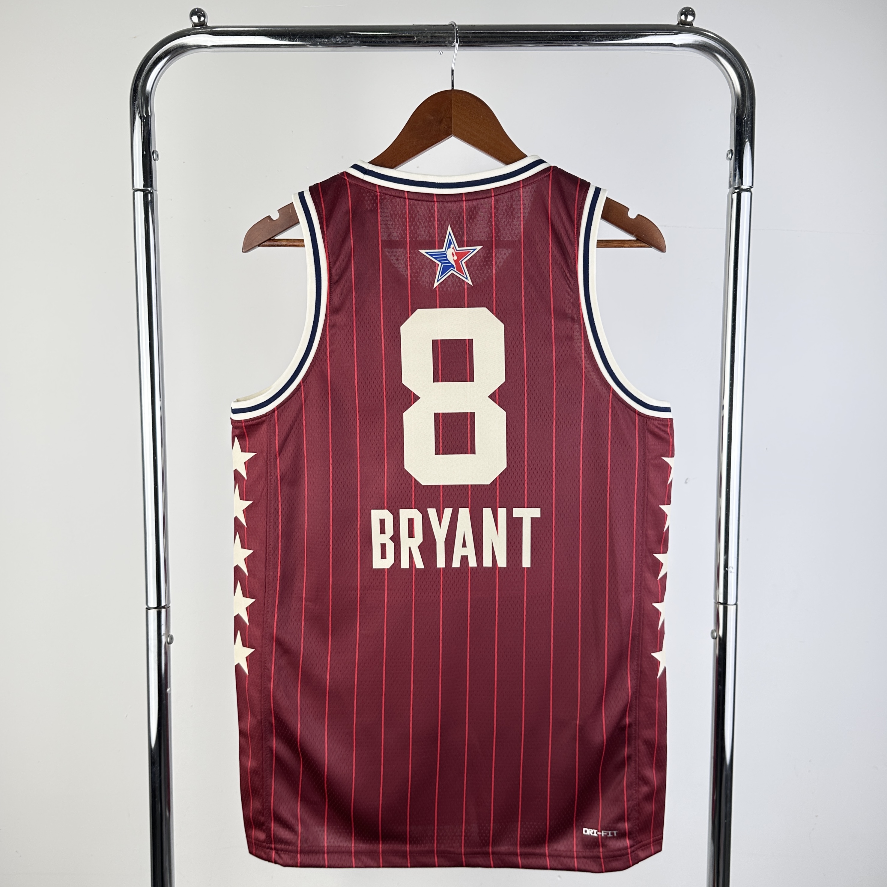Men Los Angeles Lakers #8 Bryant Red Stripe All Star Jordan style 2024 NBA Jersey->los angeles lakers->NBA Jersey